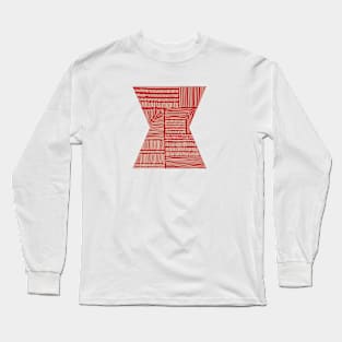 Digital Stitches Red Long Sleeve T-Shirt